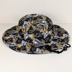 Purdue Boilermarkers Foco Floral Boonie Hat Hawaiian Bucket Black Gold NCAA Cap